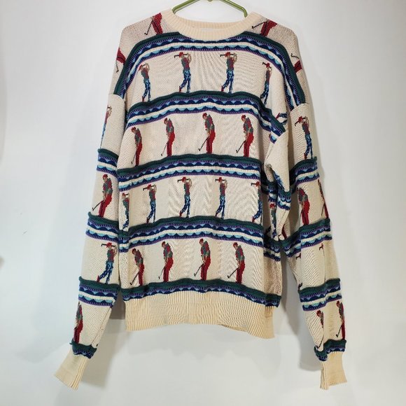 Tricot St. Raphael Sweaters Vintage Novelty Golf Sweater By Tricot